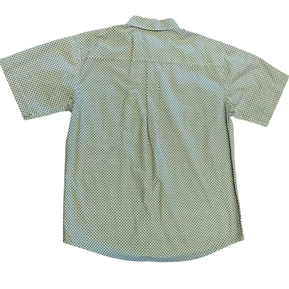 Cinch Youth XXL Yellow Black & Gray Geometric Button Down Short Sleeve Shirt